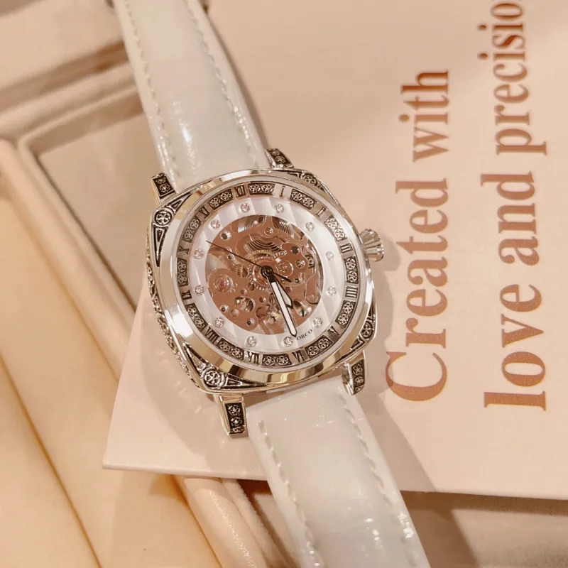 ORCO Automatic Mechanical Movement Watch Unisex White Dial-3