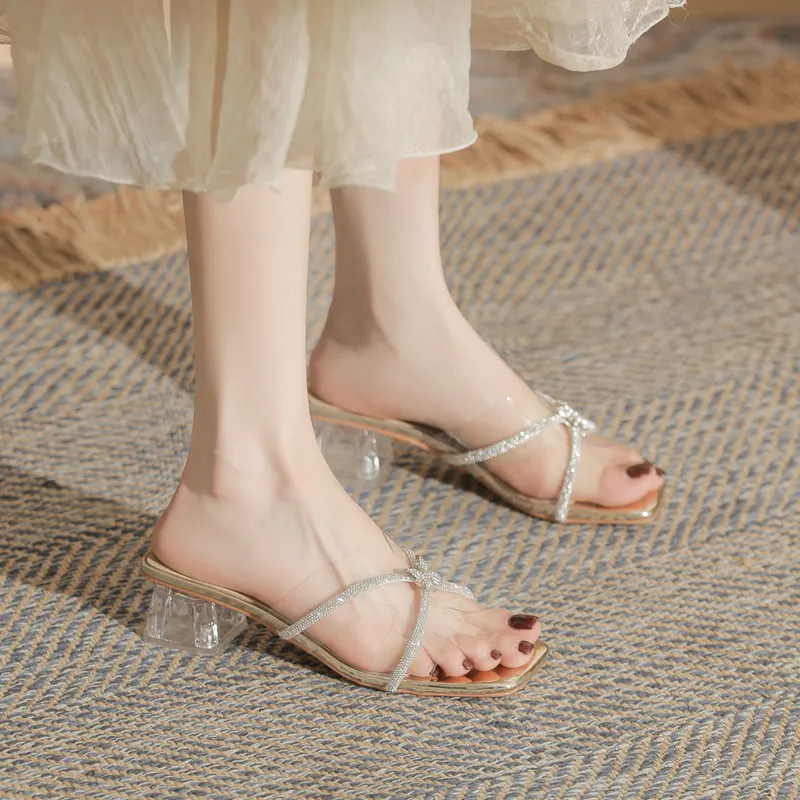 TATAYA Rhinestone Abrasion Resistant Slide Slippers Women's-7