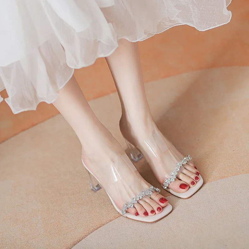 TATAYA Rubber Sole Rhinestone Abrasion Resistant Slide Slippers Women's-4
