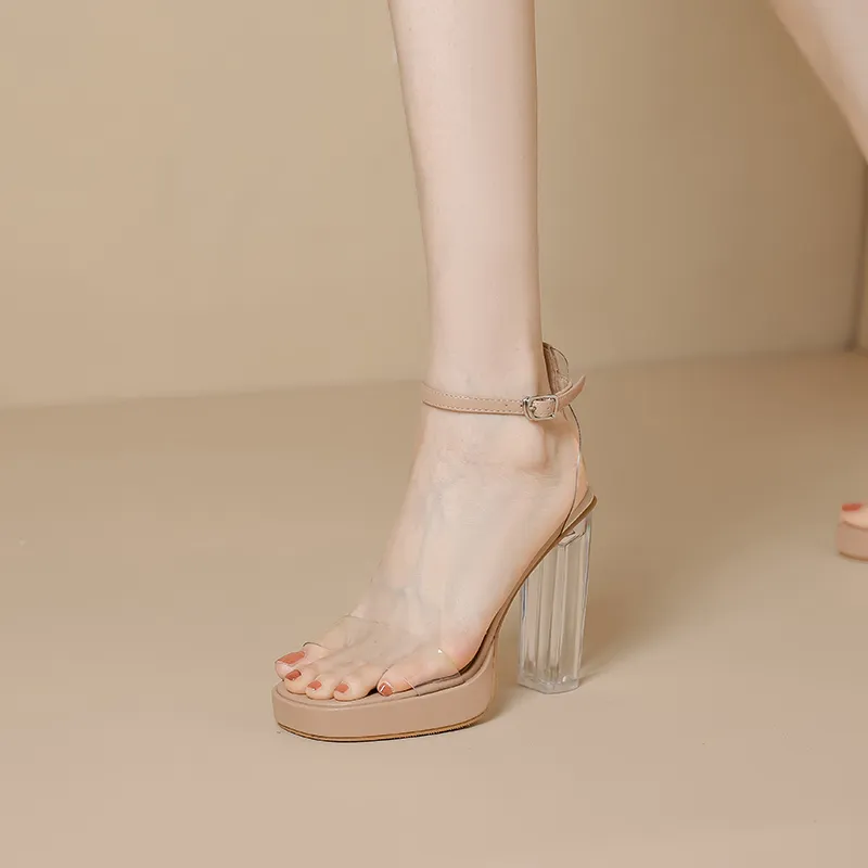 TATAYA One Strap Sandals 10cm Women's Nude-3