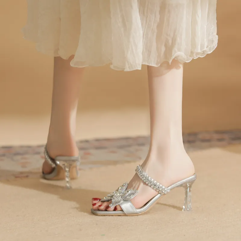 TATAYA Rubber Sole Rhinestone Slip Resistant Slide Slippers Women's-2
