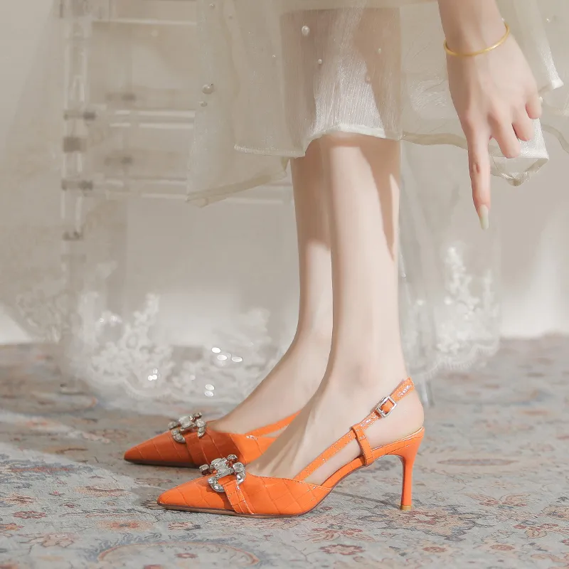 TATAYA High Heels Women's White, Orange-16