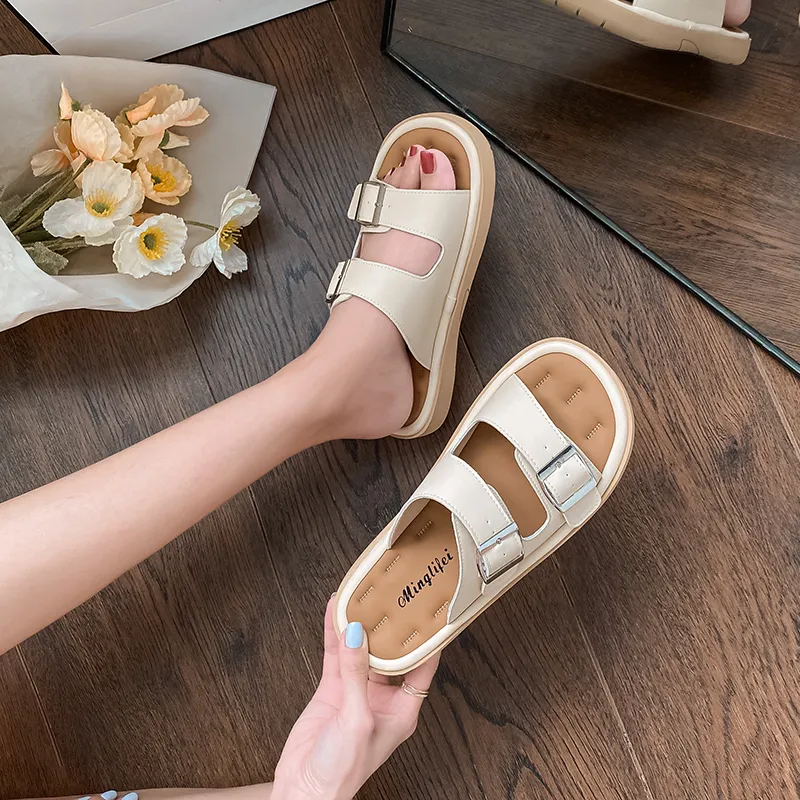 TATAYA Rubber Sole Metal Abrasion Resistant Slide Slippers Women's-3
