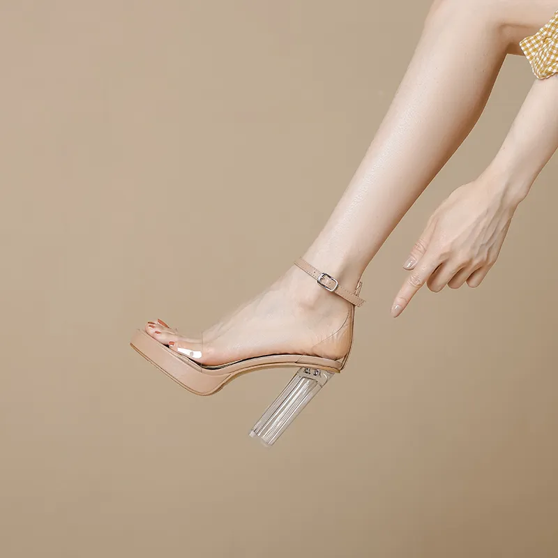 TATAYA One Strap Sandals 10cm Women's Nude-2