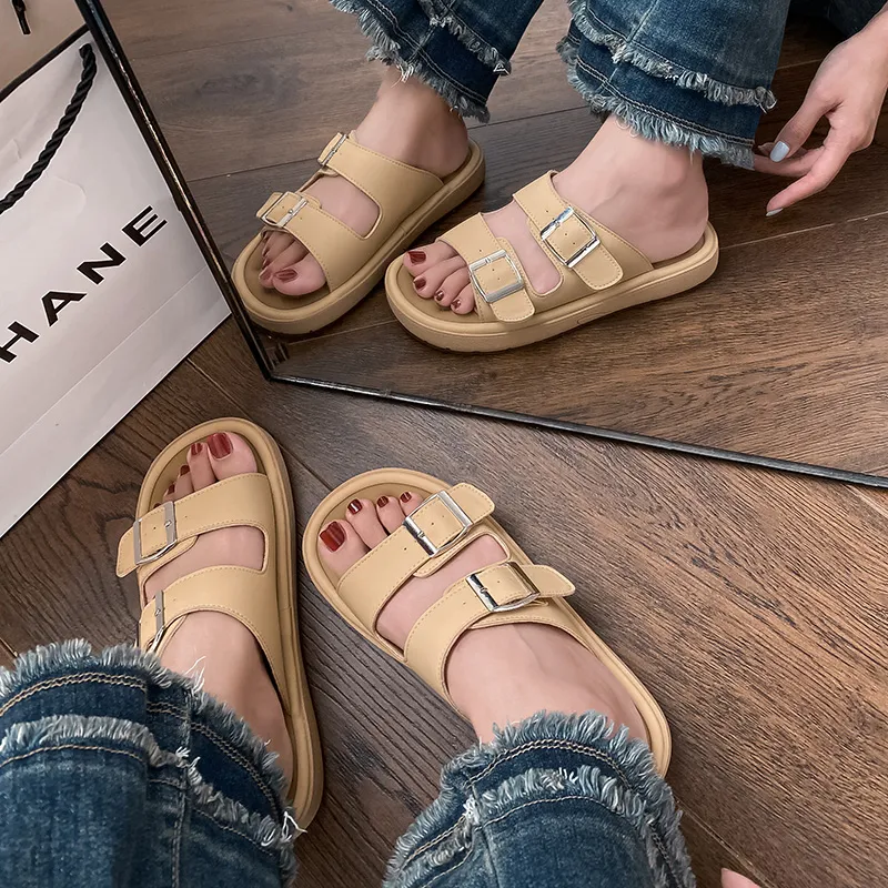 TATAYA Rubber Sole Metal Abrasion Resistant Slide Slippers Women's-8