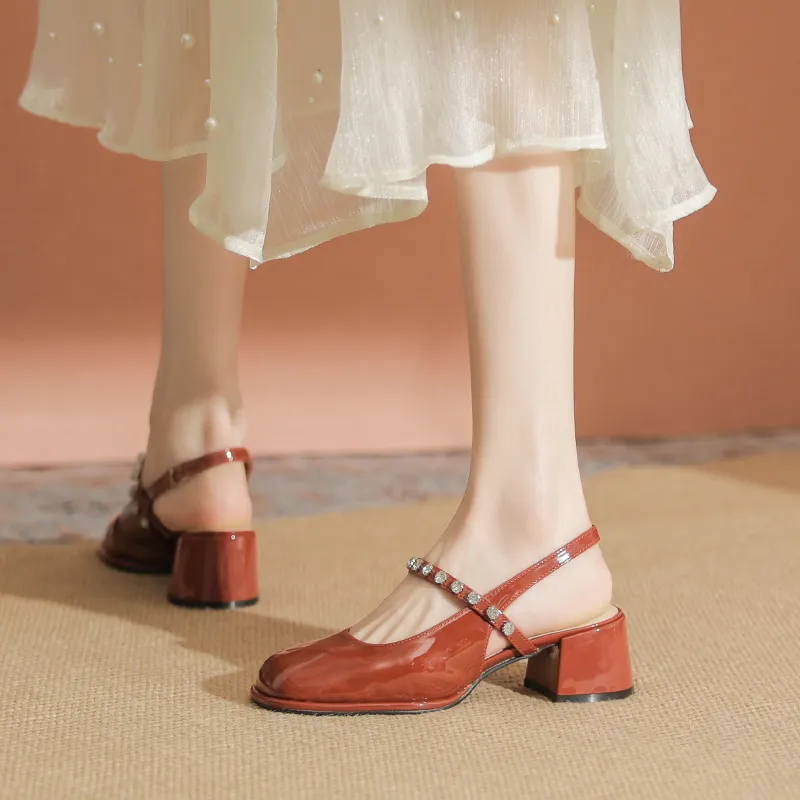TATAYA Chunky Heel High Heels 5cm Women's-14