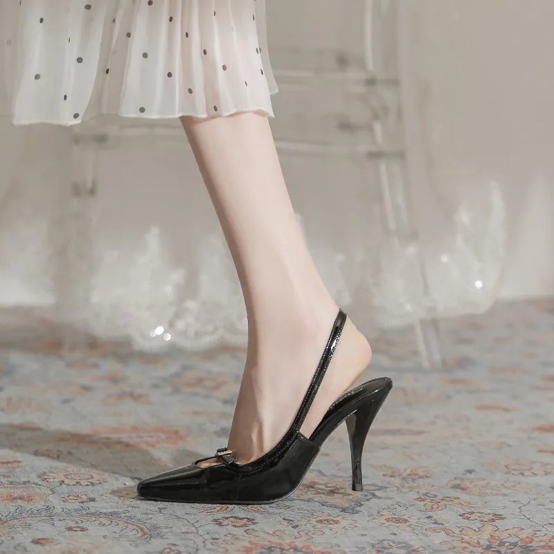 TATAYA Slim Heel High Heels 9cm Women's Black-1