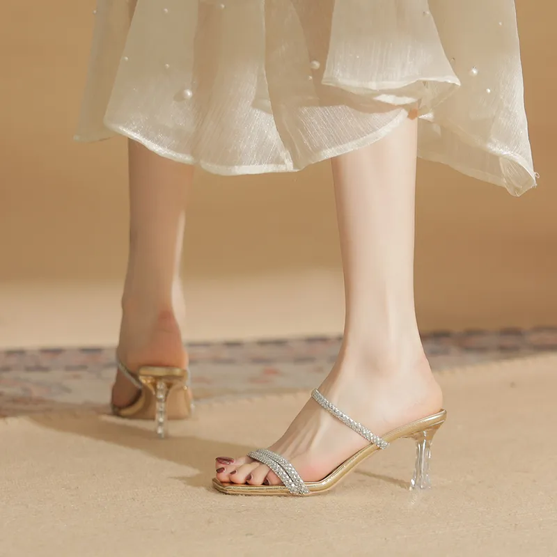 TATAYA Rubber Sole Rhinestone Abrasion Resistant Slide Slippers Women's-6