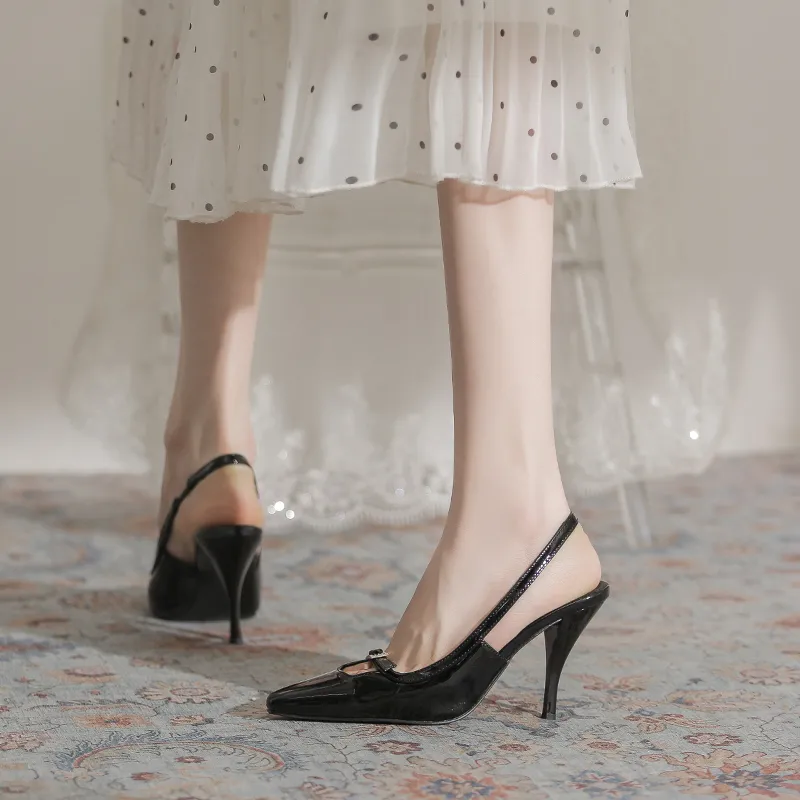 TATAYA Slim Heel High Heels 9cm Women's Black-5