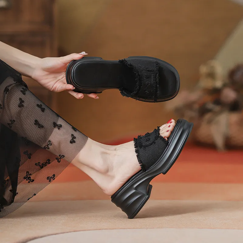 TATAYA Rubber Sole Abrasion Resistant Slide Slippers Women's-6
