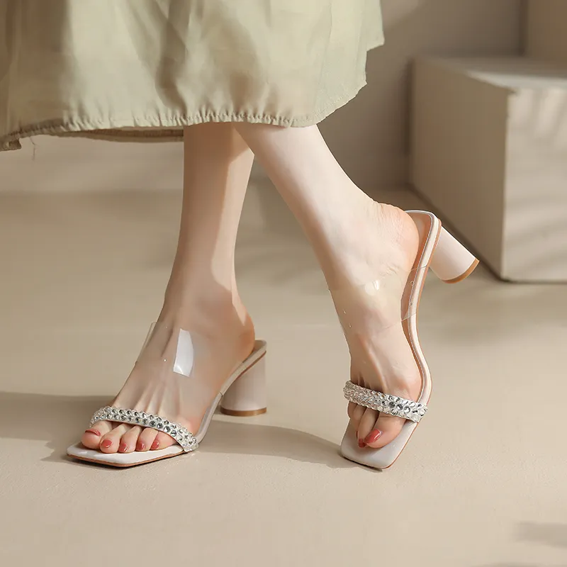 TATAYA Rubber Sole Rhinestone Slip Resistant Slide Slippers Women's-2