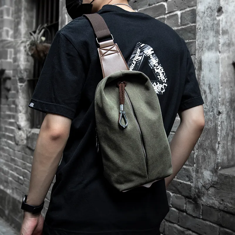 MOYYI Canvas Bag Sling Bag Small Size Men's Gray Smoke Cyan-4