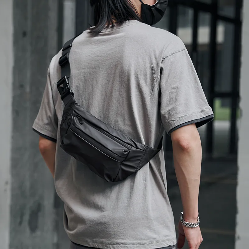 MOYYI PVC Sling Bag Fanny Pack Regular Unisex Black-4