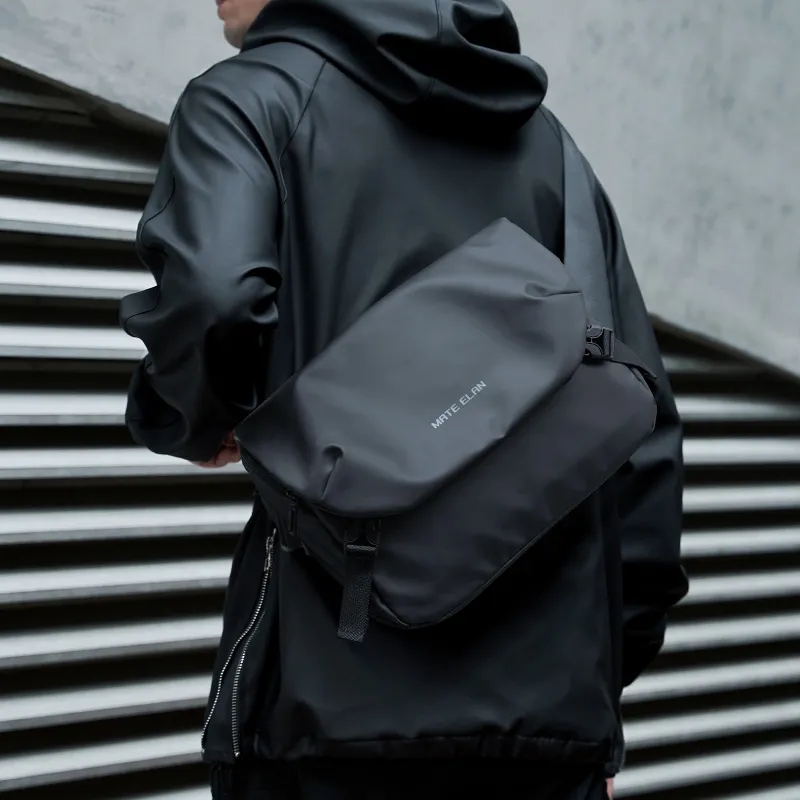MOYYI PVC Messenger Bag, Shoulder Bag, Crossbody Bag Tubas Unisex Black-14