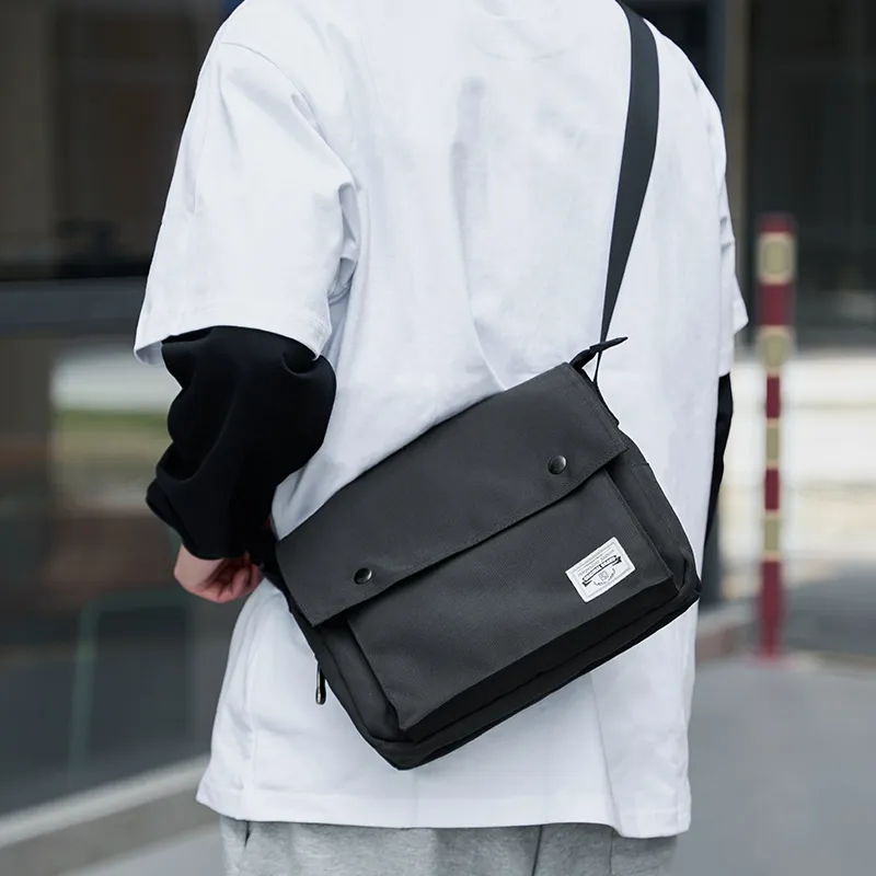 MOYYI Oxford Crossbody Bag Small Size Men's Black-2