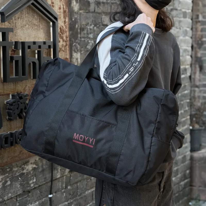 MOYYI Oxford Travel Bag 36L Unisex Black Ecru-3