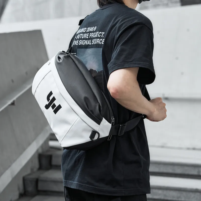 MOYYI PVC Crossbody Bag Messenger Bag Men's Glacier White-5