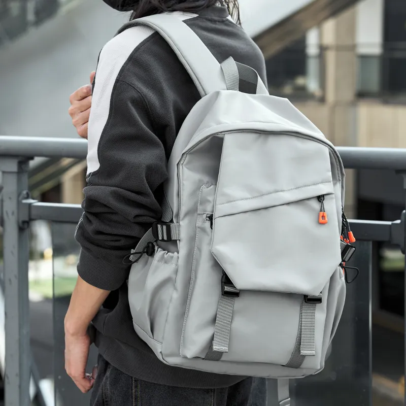 MOYYI Oxford Backpack Large Size Unisex Gray/Black-3