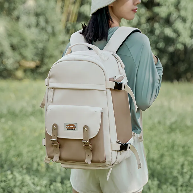 MOYYI Oxford Backpack Laptop Bag Unisex Milk Tea-2