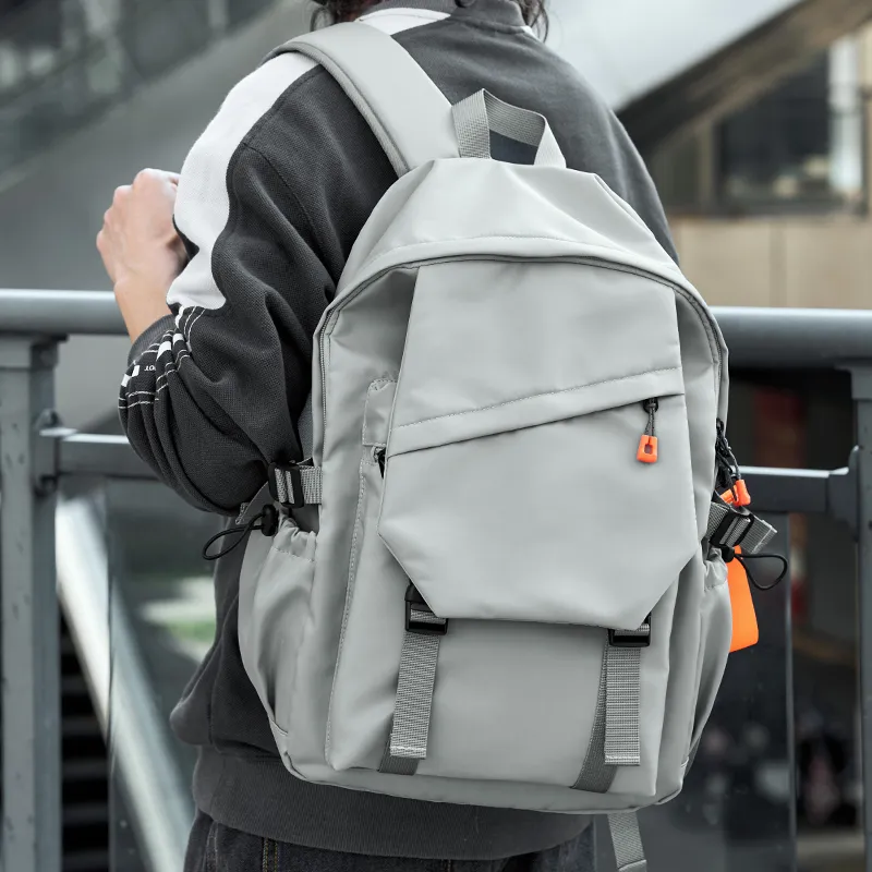 MOYYI Oxford Backpack Large Size Unisex Gray/Black-2