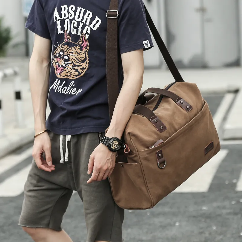 MOYYI Canvas Bag Messenger Bag Shoulder Bag Crossbody Bag Men's Multicolor-3