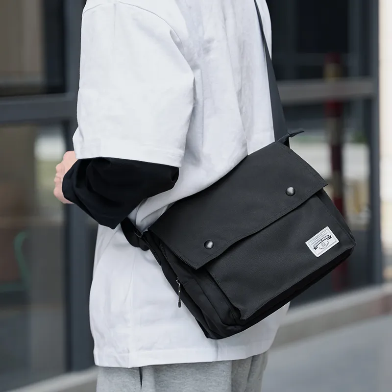 MOYYI Oxford Crossbody Bag Small Size Men's Black-6