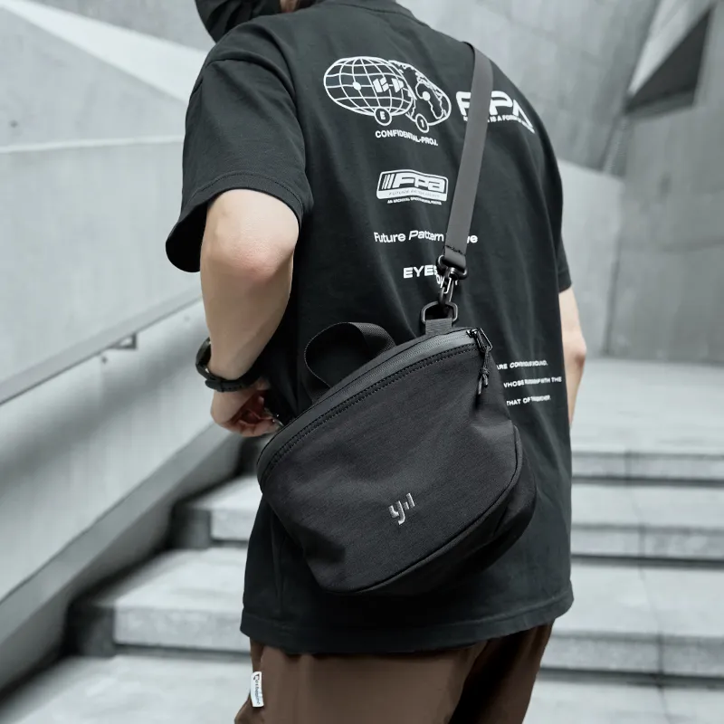 MOYYI Oxford Backpack, Messenger Bag, Shoulder Bag, Crossbody Bag Medium Size Men's Black-6