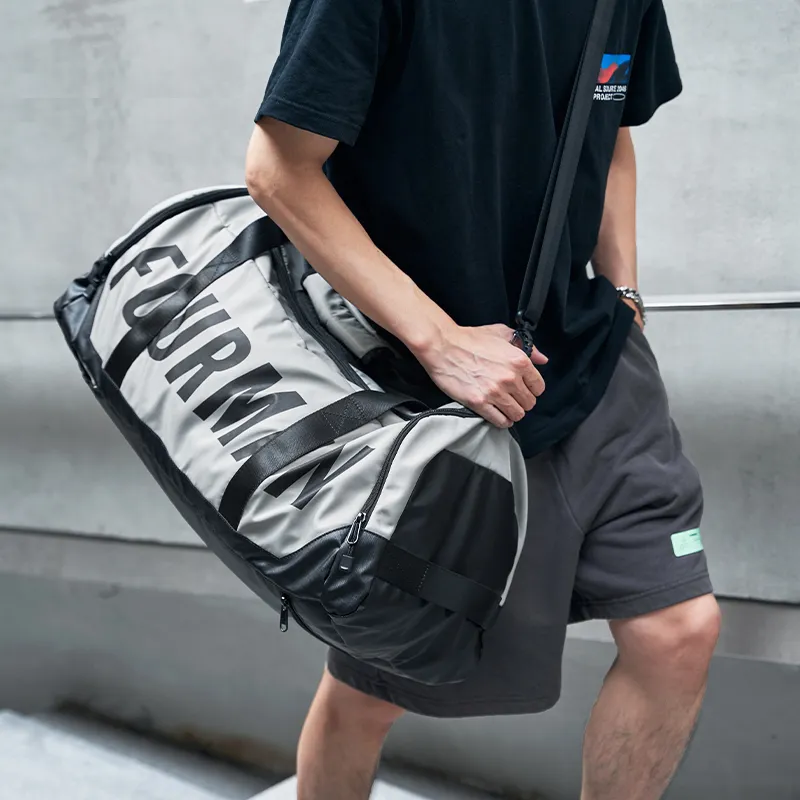 MOYYI Oxford One Shoulder Portable Basketball Bag Crossbody Bag Gym Bag Travel Bag Large Size Men's Gray/Black-6