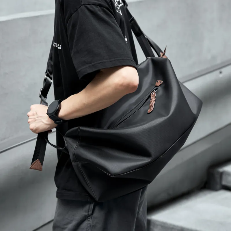 MOYYI Oxford Gym Bag Shoulder Bag Messenger Bag Crossbody Bag Men's Unisex Black-6