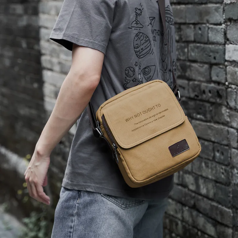 MOYYI Canvas Crossbody Bag Regular Men's Khaki-5