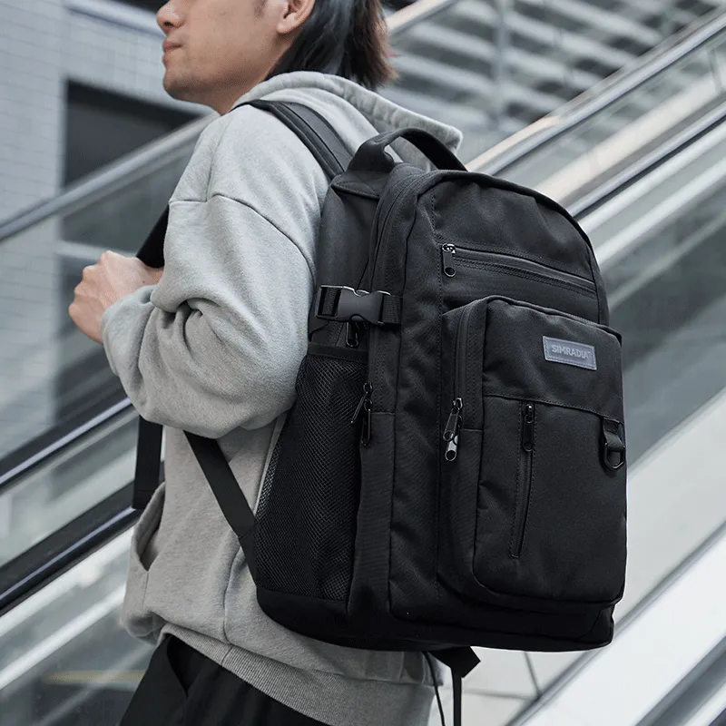 MOYYI Oxford Backpack Large Size Unisex Black White-8