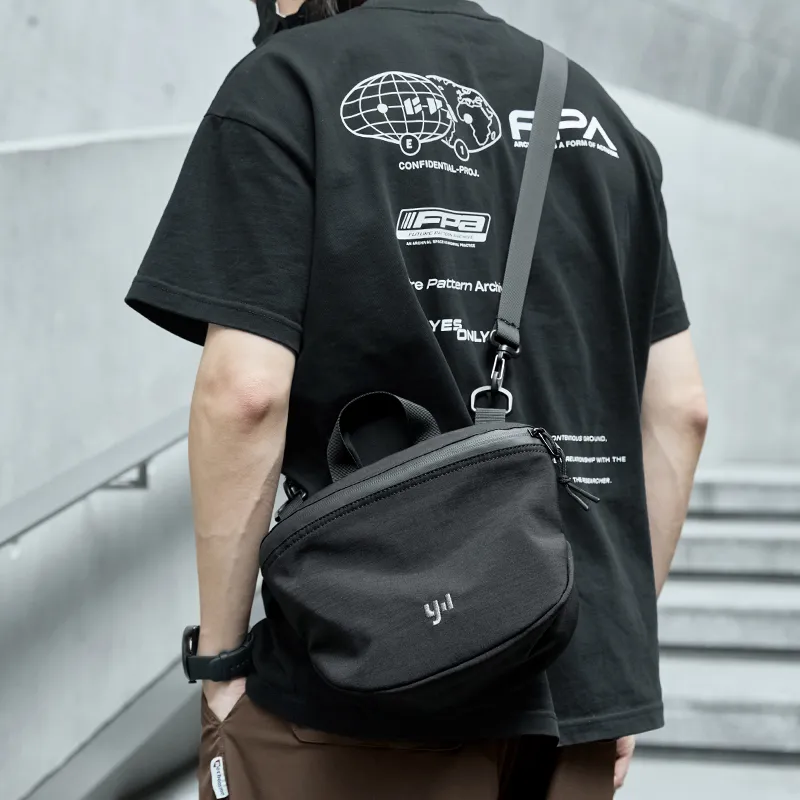 MOYYI Oxford Backpack, Messenger Bag, Shoulder Bag, Crossbody Bag Medium Size Men's Black-5