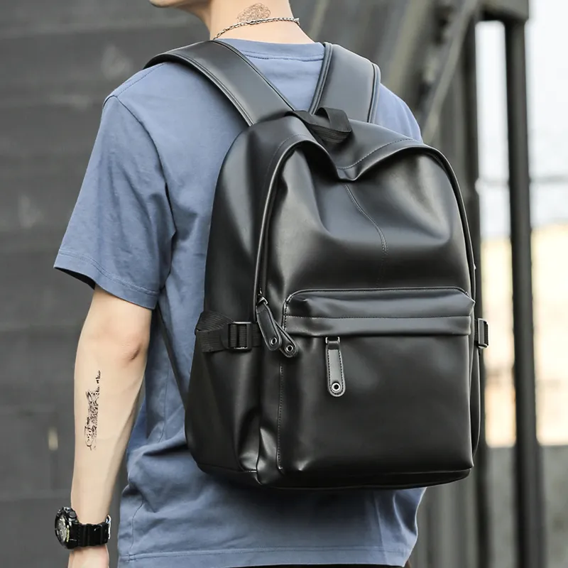 MOYYI Pvc Backpack Large Size Unisex Black-2