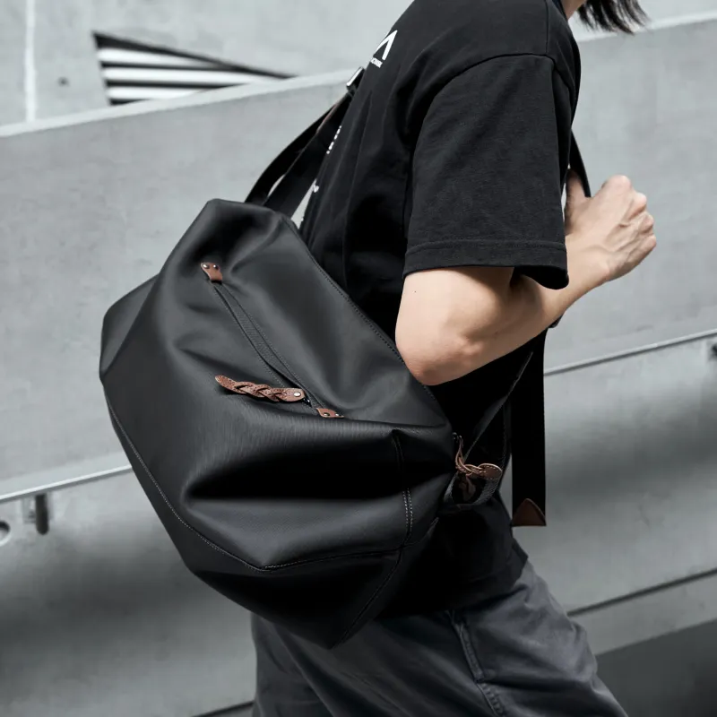 MOYYI Oxford Gym Bag Shoulder Bag Messenger Bag Crossbody Bag Men's Unisex Black-4