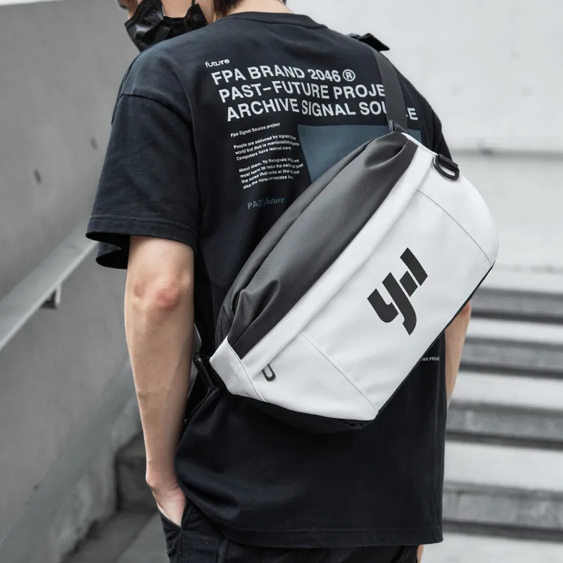 MOYYI PVC Crossbody Bag Messenger Bag Men's Glacier White-3