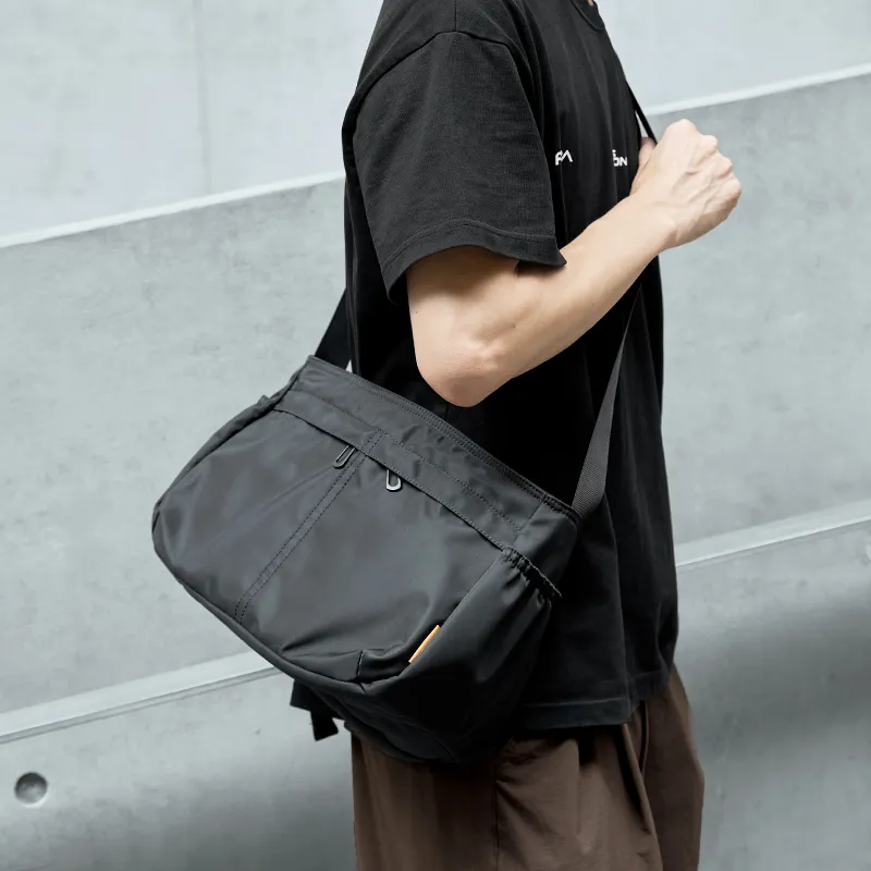 MOYYI Oxford Crossbody Bag Large Size Unisex Black-6