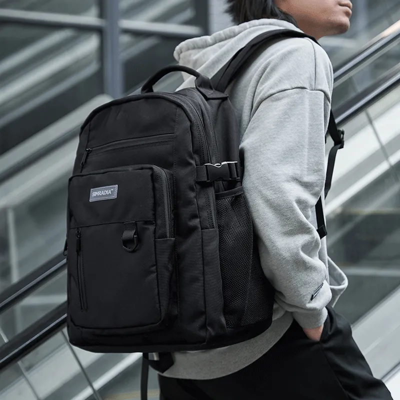 MOYYI Oxford Backpack Large Size Unisex Black White-9