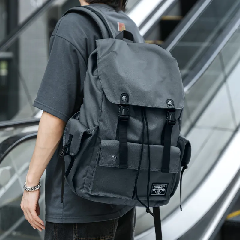 MOYYI Oxford Backpack Men's Dark Green Black Gray-19