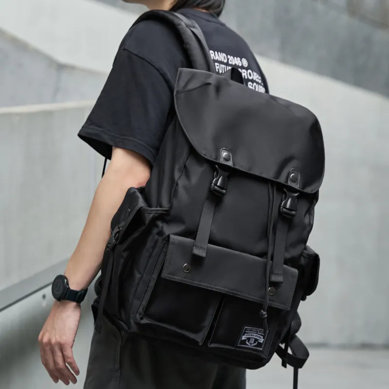 MOYYI Oxford Backpack Men's Dark Green Black Gray-13