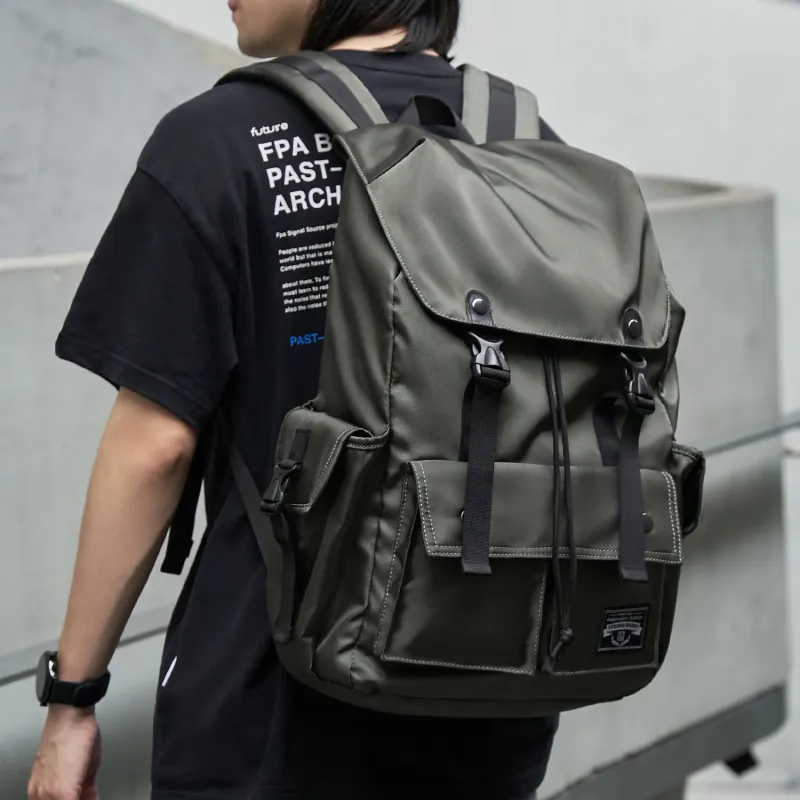 MOYYI Oxford Backpack Men's Dark Green Black Gray-6
