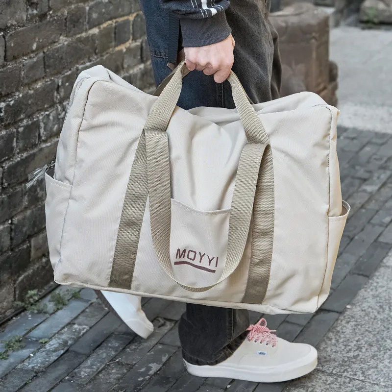 MOYYI Oxford Travel Bag 36L Unisex Black Ecru-10