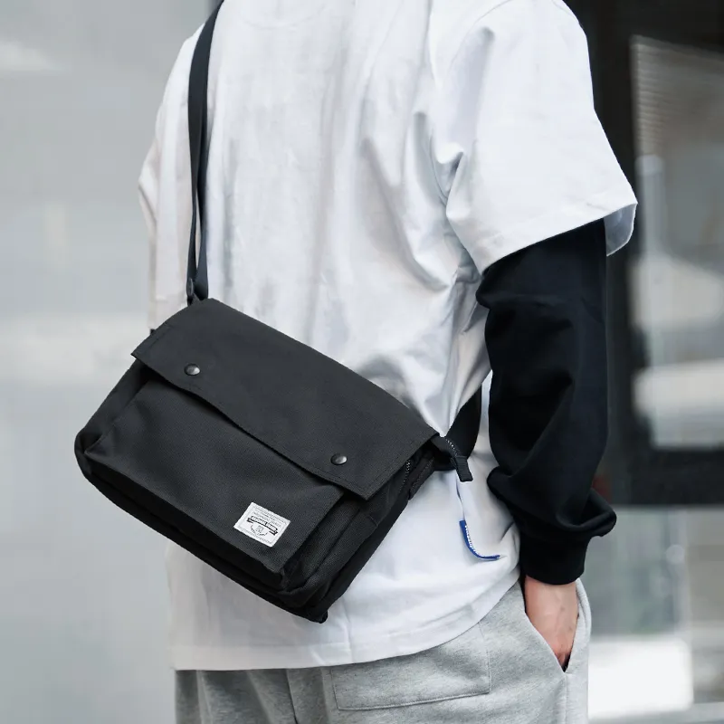 MOYYI Oxford Crossbody Bag Small Size Men's Black-3