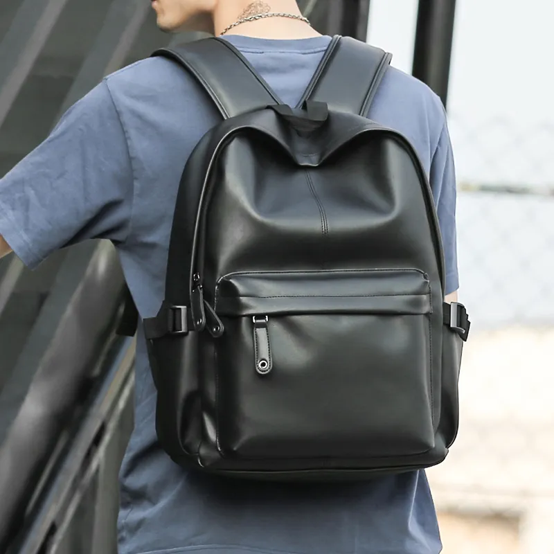 MOYYI Pvc Backpack Large Size Unisex Black-1