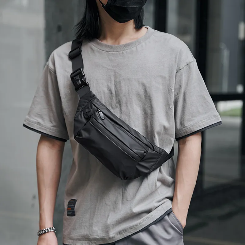 MOYYI PVC Sling Bag Fanny Pack Regular Unisex Black-5