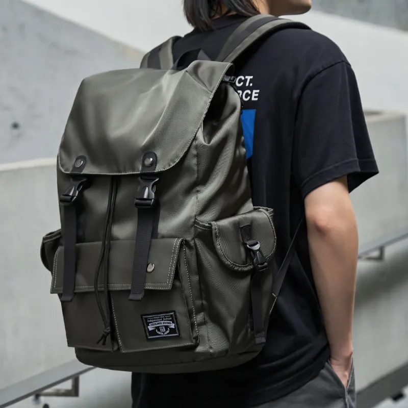 MOYYI Oxford Backpack Men's Dark Green Black Gray-4