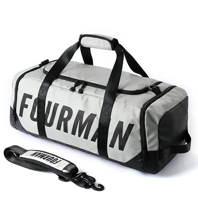 MOYYI Oxford One Shoulder Portable Basketball Bag Crossbody Bag Gym Bag Travel Bag Large Size Men's Gray/Black-1