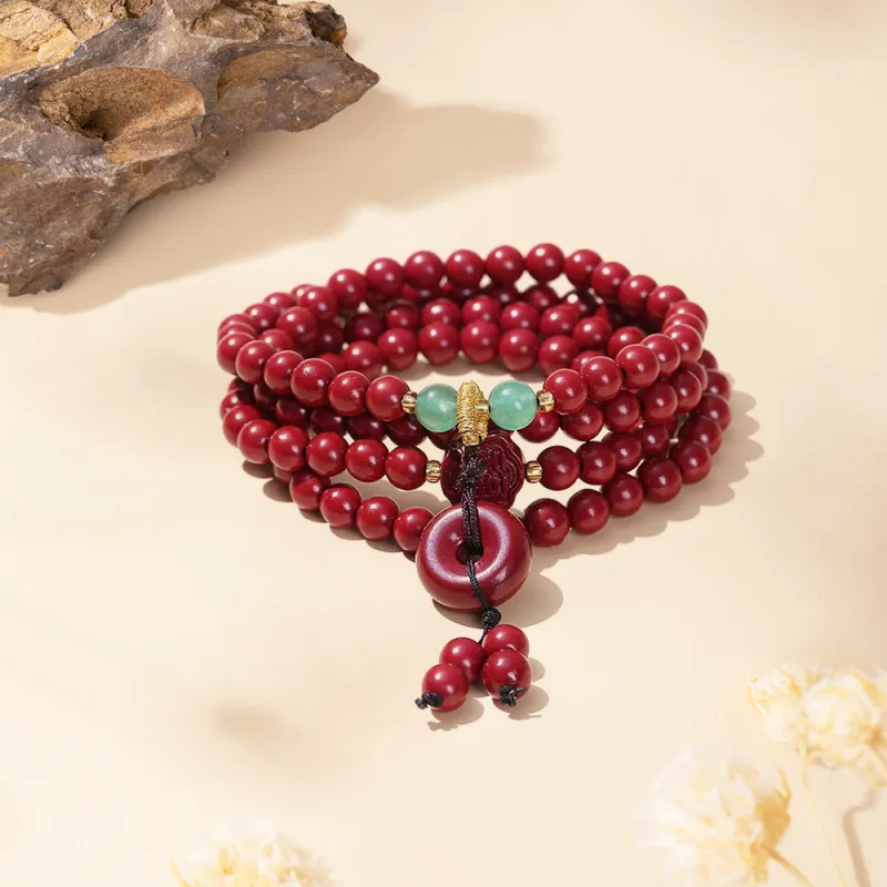 Ryukyu Reconstructed Cinnabar Jade Bracelets Unisex-3