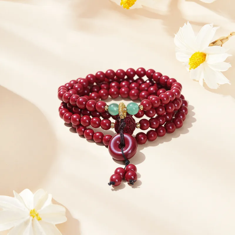 Ryukyu Reconstructed Cinnabar Jade Bracelets Unisex-2