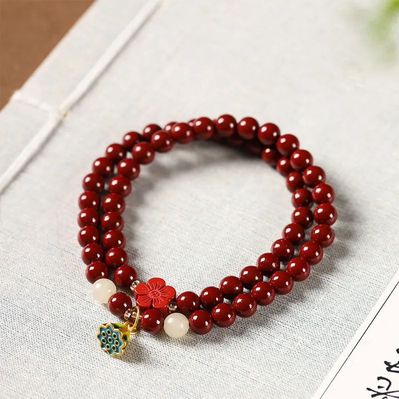 Ryukyu Reconstructed Cinnabar Bracelets Women's-4