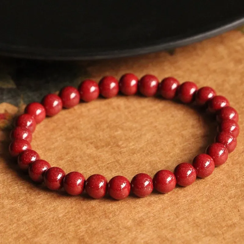 Ryukyu Reconstructed Cinnabar Jade Bracelets Unisex-9